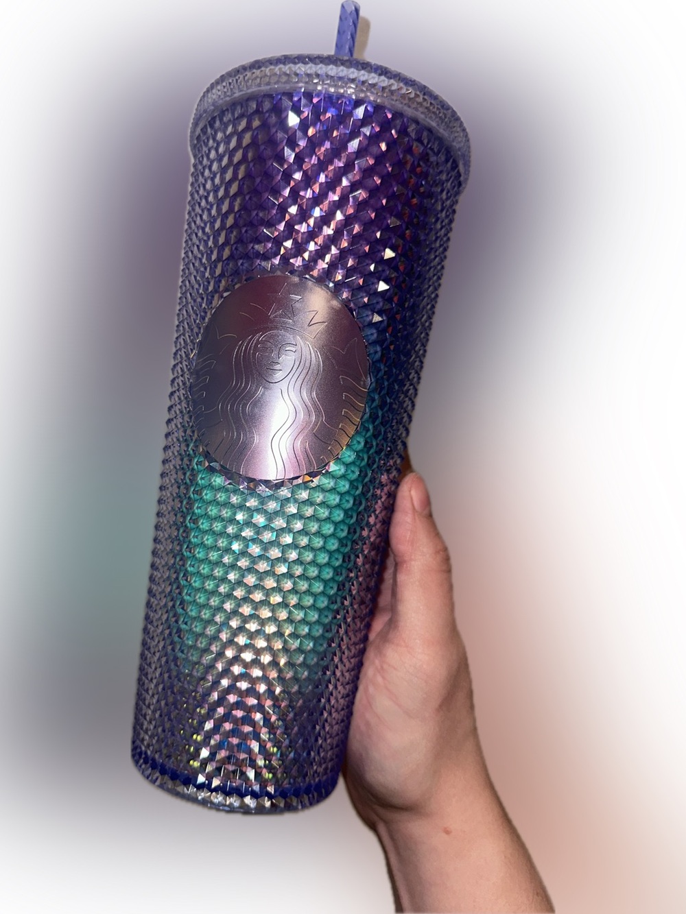 Starbucks Holographic Ombre Studded Tumbler - Purple & Teal Shift